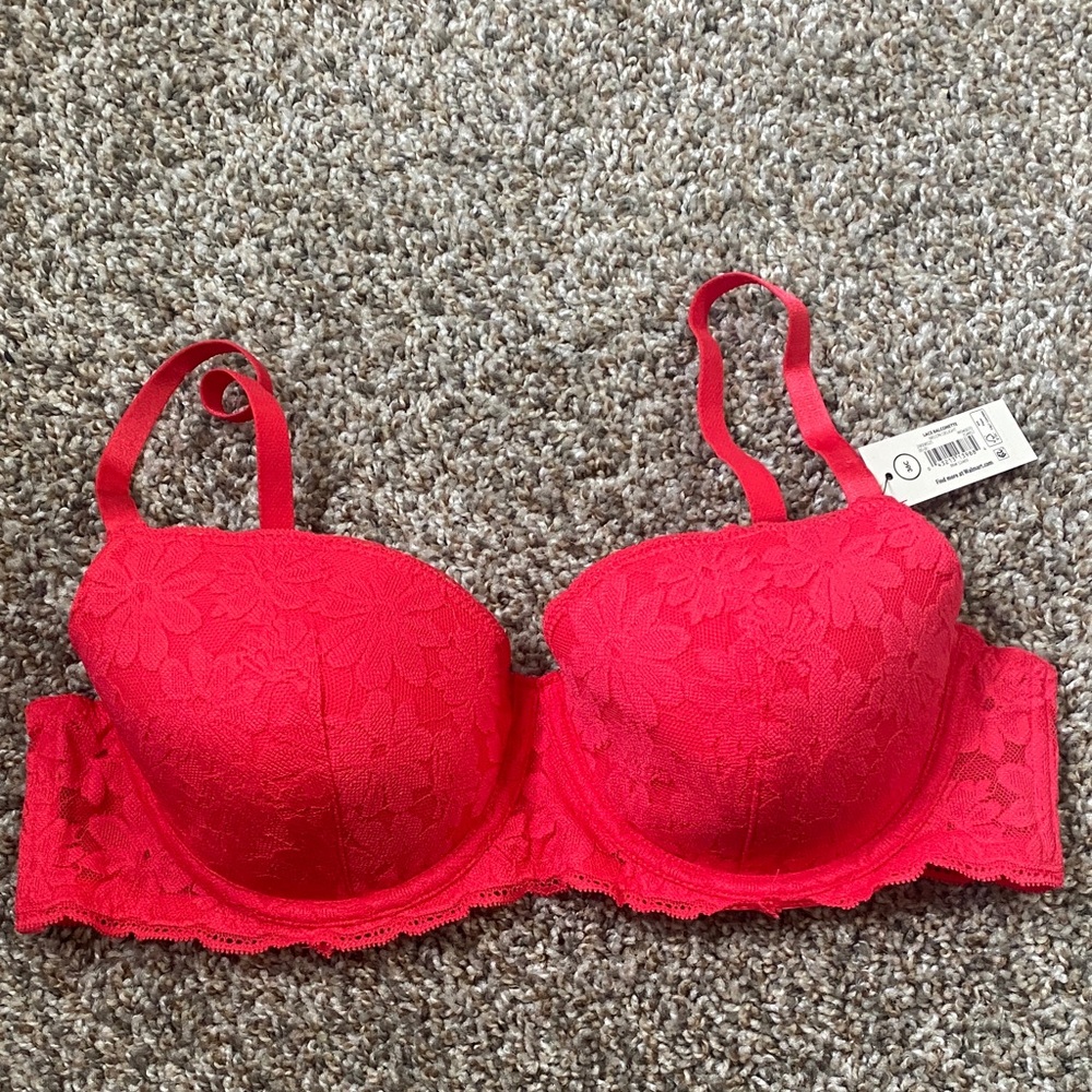 No Boundaries Vibrant Red Lace Bra